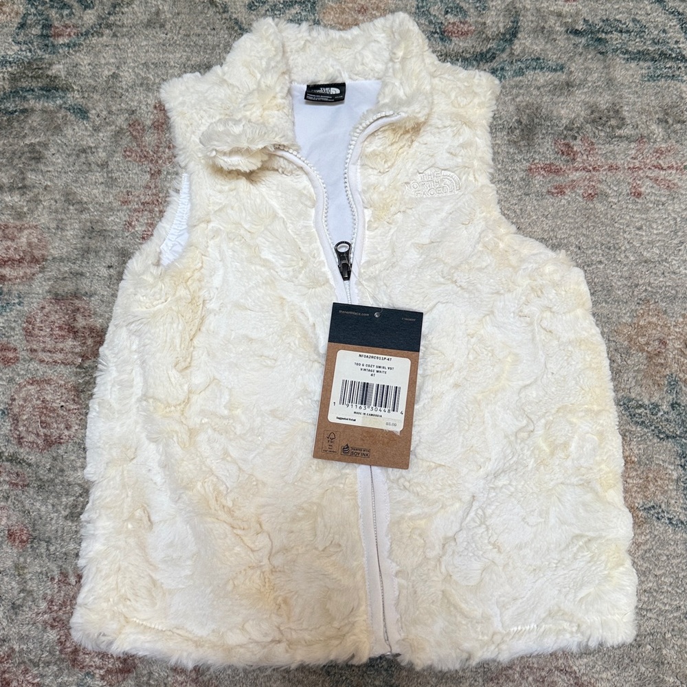 4t Nothface cozy swirl vest vintage white